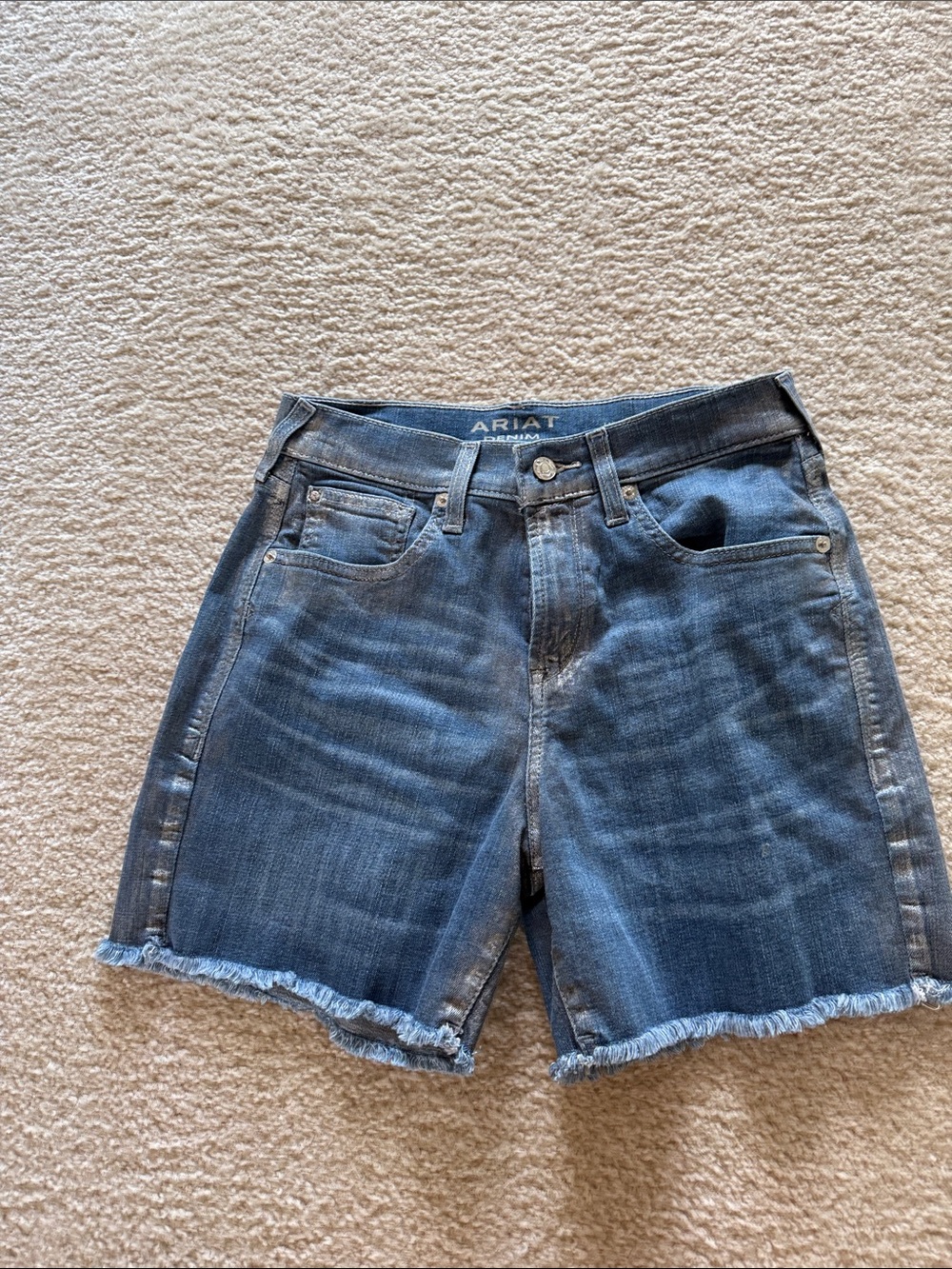 Ariat Blue Frayed Hem Denim Shorts